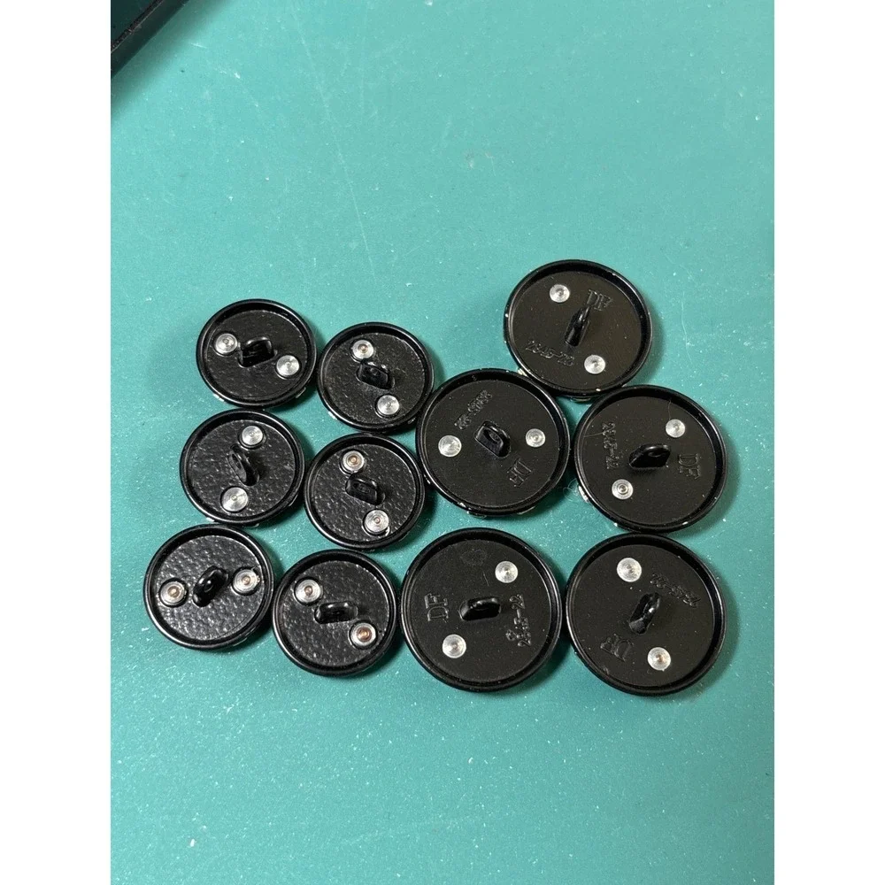 DF Black Gold‎ Rhinestone Grid Shank Buttons Set of 11 Vintage Style 2845-22 16